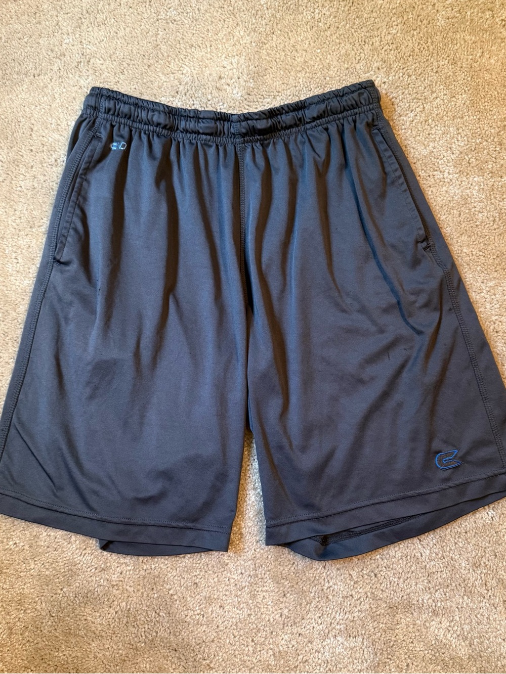 Mens Colosseum Athletics Grey Shorts M: Blue logo sports breathable casual